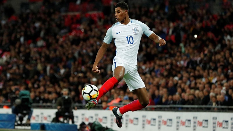 Marcus Rashford trong màu áo tuyển Anh